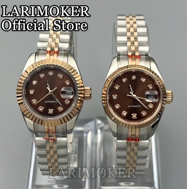LARIMOKER Armbanduhr, Roségold, Mechanisch, braunes Zifferblatt, Damen - Bild 1