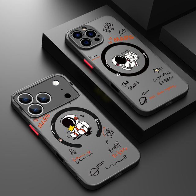YISHANGOU Magnetische MagSafe Astronauten Handyhülle für iPhone 17 16 15 14 13 12 Pro Max Plus Stoßfeste Matte Abdeckung - Bild 1