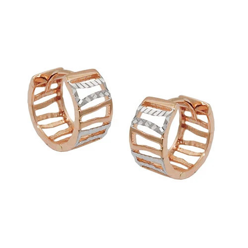 Colfem Creolen bicolor, 375 Rotgold, Diamant, Damen - Bild 1