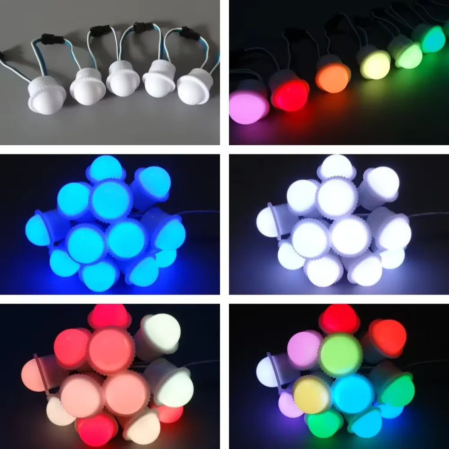 SAGE LU MEI WS2811 RGB LED Modul mit 3 LEDs, DC12V, wasserdicht, transparent, Durchmesser: 26 mm - Bild 6