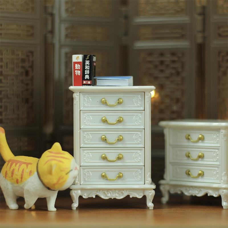 Yiran toy 1 Puppenhaus Miniatur Europäische Kommode Schlafzimmer Modell - Bild 1