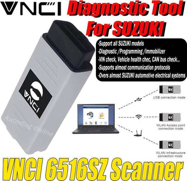 VNCI 6516SZ OBD2 Diagnose Scan Tool für Suzuki mit WLAN Adapter zur Programmierung der Wegfahrsperre und OEM Software Unterstützung - Bild 1