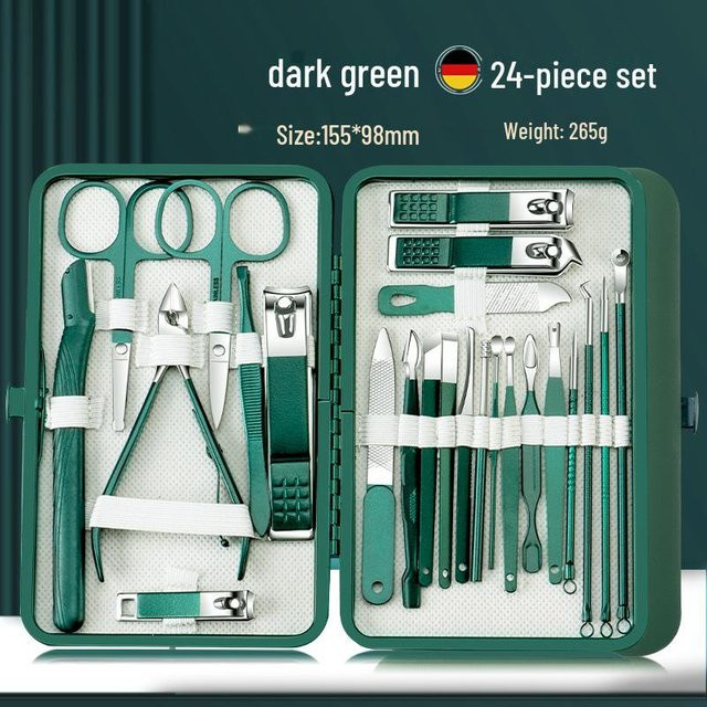 Beauty Every Day Maniküre-Set, 26-teilig, Dunkelgrün, Edelstahl, Unisex - Bild 1