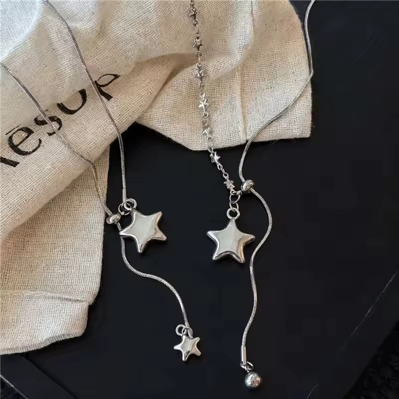 imixlot Halskette mit Stern Anhänger, Silber, Unisex - Bild 2