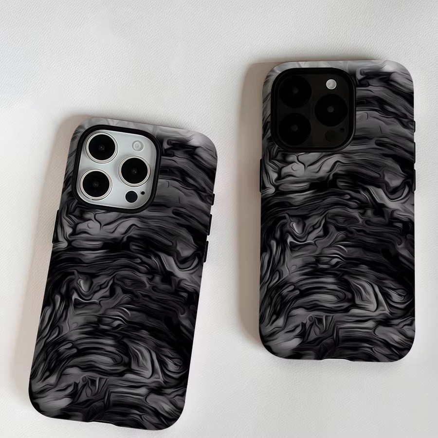 Potdemiel Ripple Handyhülle mit Magnetfunktion für iPhone 17 16 15 14 13 Pro Max Plus, robuste Doppelschicht-Schutzhülle, Schwarz - Bild 6