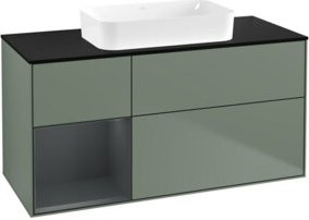 V&B Waschtischunterschrank Finion mit Wandbeleuchtung, Breite: 120 cm, Tiefe: 60 cm, lackiert in Reinweiß - Bild 1