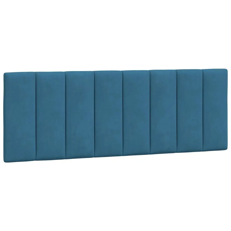 vidaXL Kopfteil-Kissen Hanko Blau Samt mit Linien-Design, Breite: 140 cm, Höhe: 45 cm, Tiefe: 3 cm - Bild 2