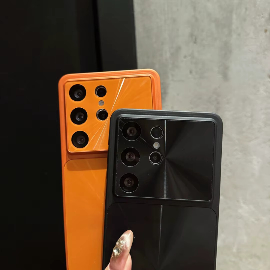 Samsung Handyhülle Aurora CD-Muster in Orange mit Hautgefühl für S26 S25 S24 Plus S25 FE S26 Ultra stoßfest und schlank - Bild 1