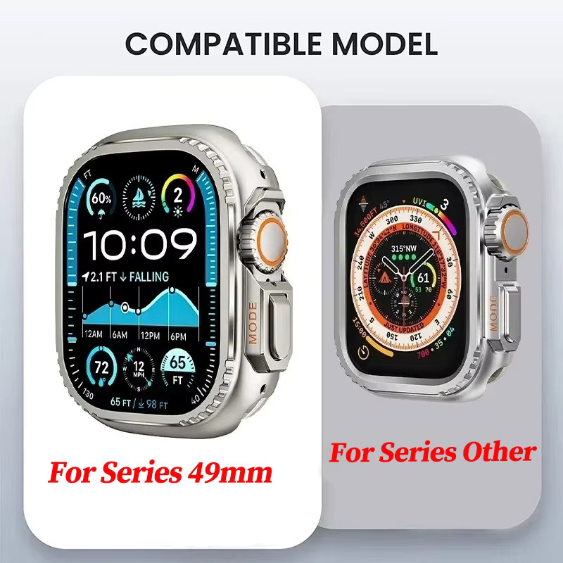 CHIICSMART Metall-Bumper-Hülle für Apple Watch, Edelstahl, Silber, Unisex - Bild 2