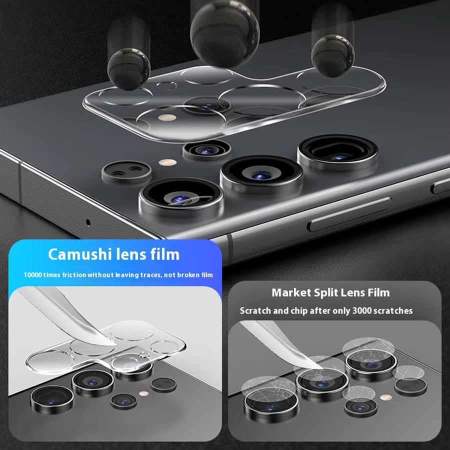 3er-Set gehärtetes Glas für Samsung Galaxy S24 S23 S22 S21 Ultra Kameraobjektiv-Schutz, transparent - Bild 2