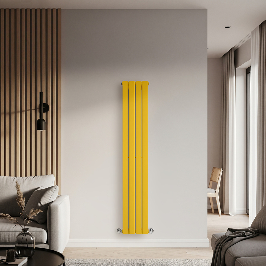 Einlagiger Design-Heizkörper Vertikal von Delta in Gelb, Höhe: 160 cm, Breite: 28 cm - Bild 1