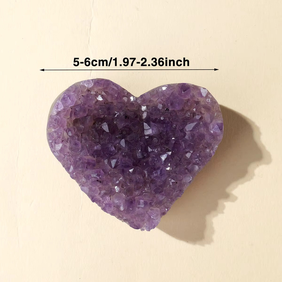 Runyangshi Amethyst Cluster in Herzform, natürlicher lila Kristall als Dekoration und Heilstein - Bild 2