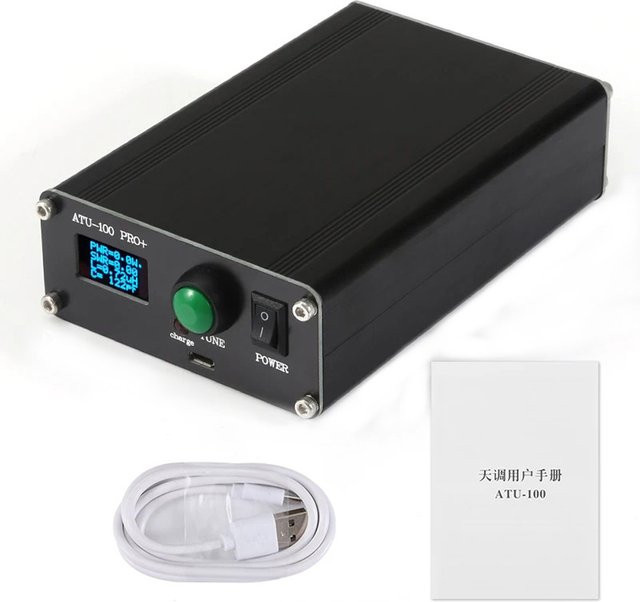 JANCORE ATU-100 Pro+ Automatischer Antennentuner 100 W 1,8–50 MHz mit OLED-Display und wiederaufladbarem Akku in Schwarz - Bild 1