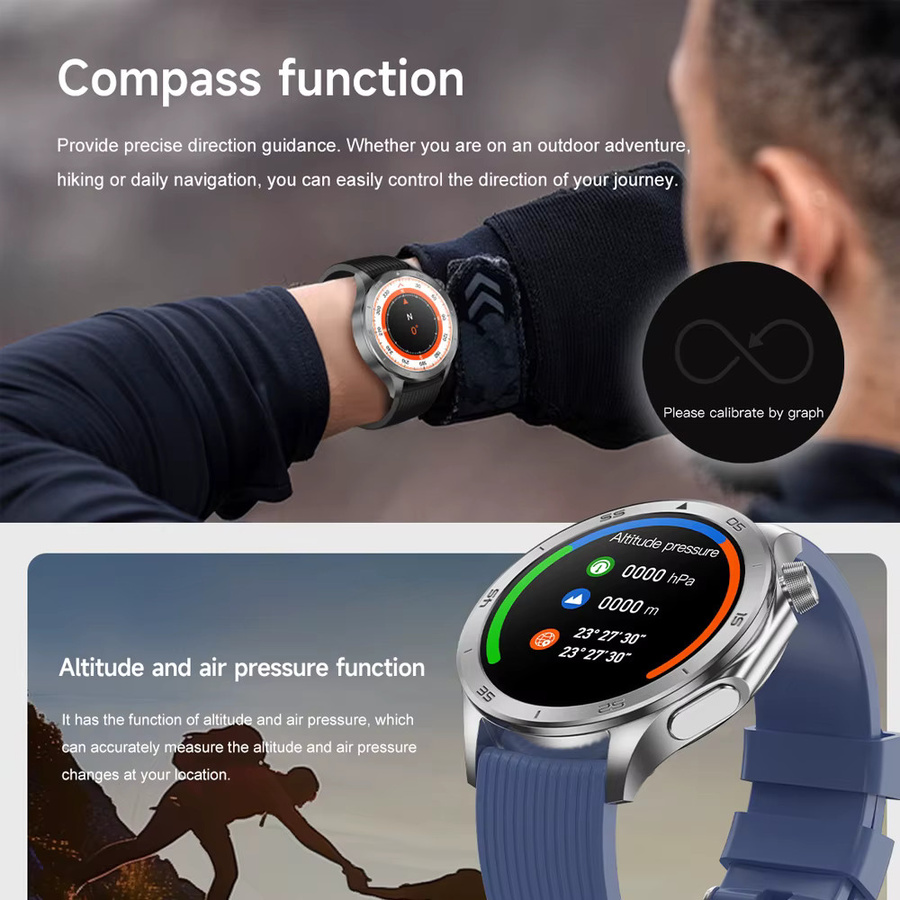 OPPO Smartwatch für Männer mit Bluetooth-Anruffunktion, IP68 wasserdicht und Fitness Tracker in Blau - Bild 3
