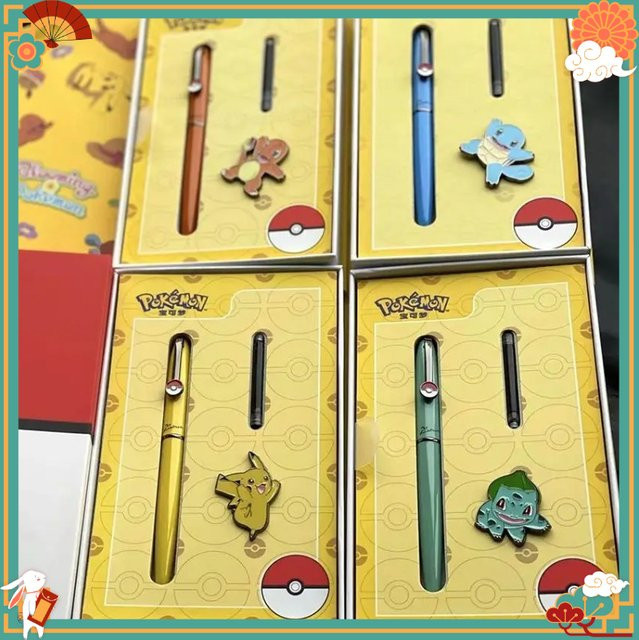 Pokemon Co Füllfederhalter Set mit Tintenstift als pädagogisches Schreibwaren-Geschenk für Kinder - Bild 1