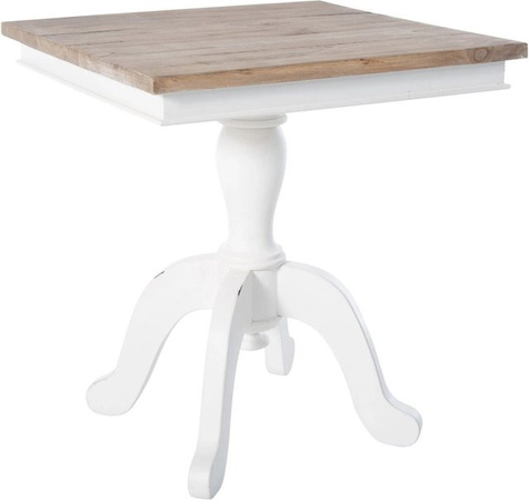 DELUKE Beistelltisch YLVA quadratisch aus Mindi-Holz in Weiß, B/T/H: 50 x 50 x 65 cm