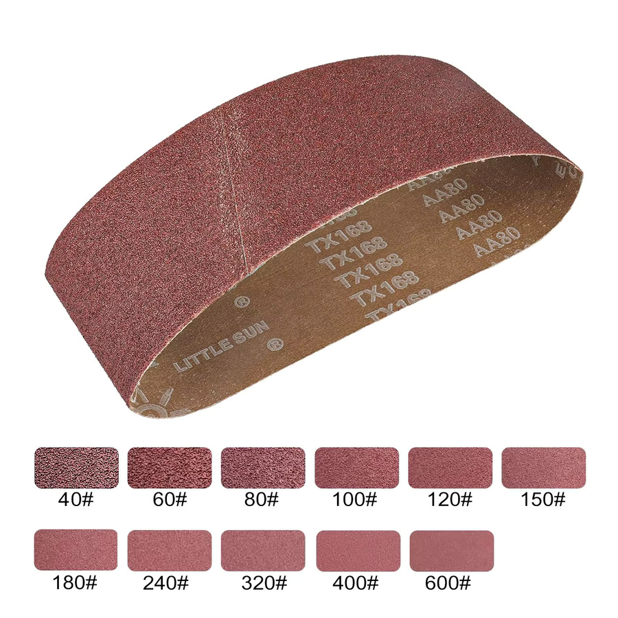 3 Stück Aluminiumoxid-Schleifbänder für Bandschleifer zum Schleifen von Holz, Metall und Farbe, Breite: 7,5 cm, Länge: 45,7 cm - Bild 3