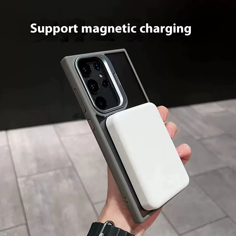Samsung MagSafe Magnethülle mit Kameraobjektivhalter und Standfunktion für Galaxy S25 Ultra S24 Plus S23 FE S24+ S25+ in Pink - Bild 2