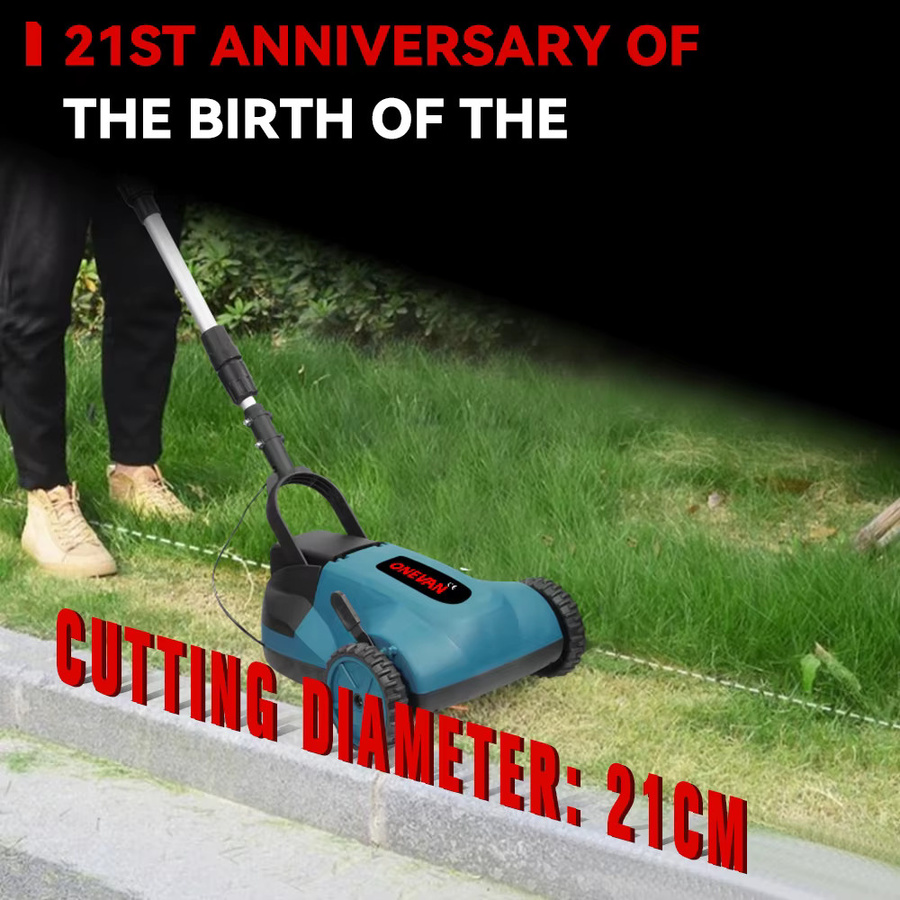 ONEVAN Bürstenloser elektrischer Rasenmäher und kabelloser Rasentrimmer in Blau, kompatibel mit Makita LXT 18V Akku, mit 3-facher Höhenverstellung - Bild 4