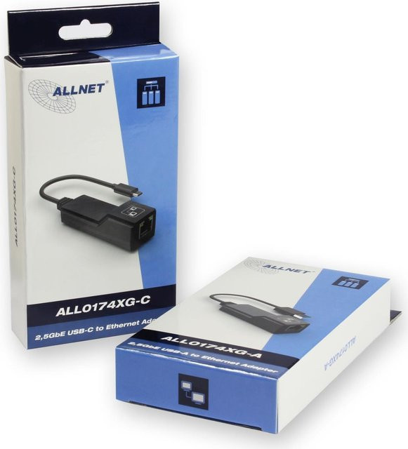 Allnet ALL0174XG-A USB-C auf 2.5 GBit/s LAN Adapter in Schwarz - Bild 1