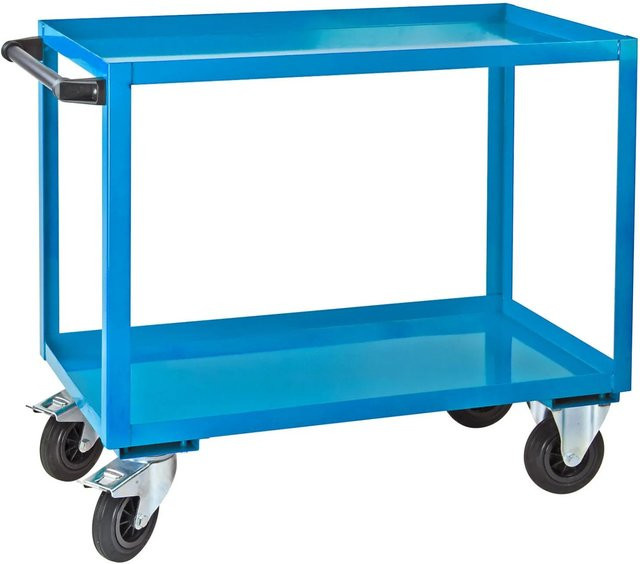 PROREGAL Tischwagen mit 2 Etagen in Lichtblau, Gesamtraglast 100 kg, H x B x T: 91,5 x 100 x 50 cm - Bild 1