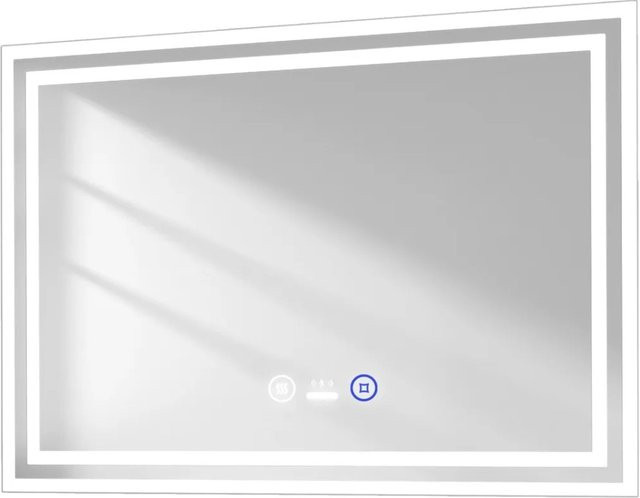 Emke Badspiegel mit Anti-Beschlag und LED-Beleuchtung, B/H: 70 x 50 cm, Touchschalter und Sensor, Lichtfarben Kaltweiß, Warmweiß und Neutralweiß - Bild 1
