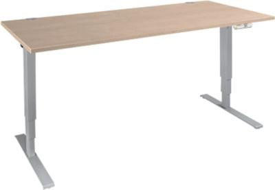 Schäfer Shop Genius Schreibtisch AERO FLEX, elektrisch höhenverstellbar, Eiche-Dekor und Weißalu, T-Fuß, B/T/H: 180 x 80 x 62-128 cm - Bild 1