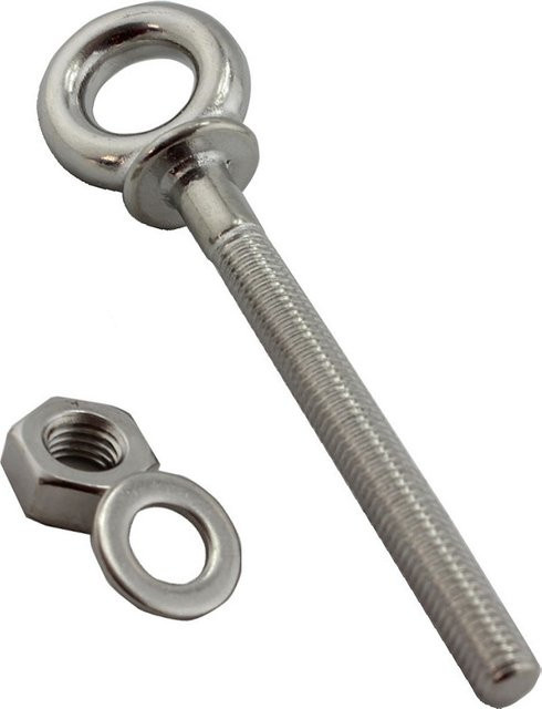 BOATXTD Gewinde-Hebeösenbolzen mit Schulter aus 316 Edelstahl in Silber als Expander-Sechskant-Langschraube - Bild 1