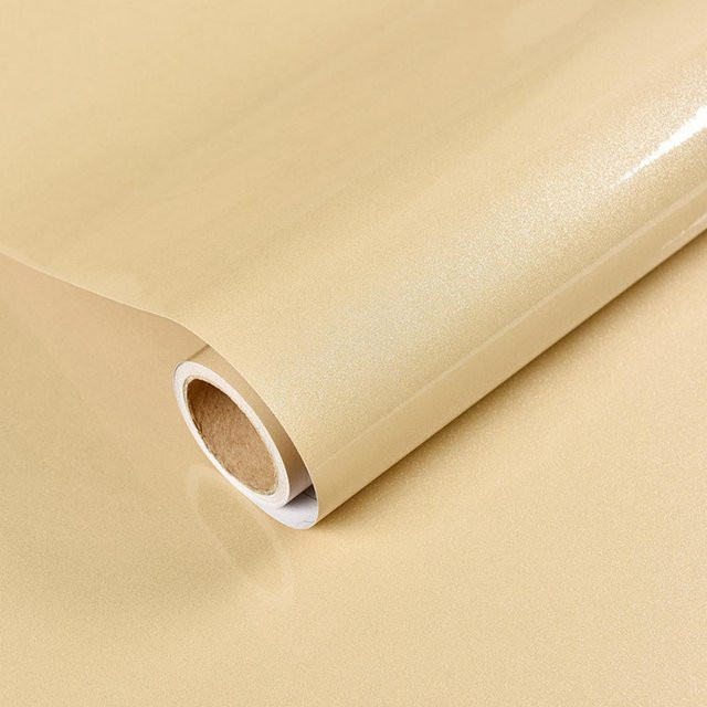 Wipon Küchen Ölfestfolie Selbstklebend, Glänzend, Beige, Breite: 40 cm, Länge: 6 m - Bild 1