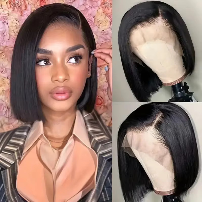 Doralia Bob-Perücke, Echthaar, Lace-Front, 35,6 cm, Natürliches Schwarz - Bild 3