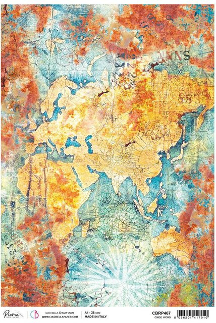 Motiv-Strohseide Ciao Bella Coral Reef - Oxidierung in Multicolor, Format A4 - Bild 1
