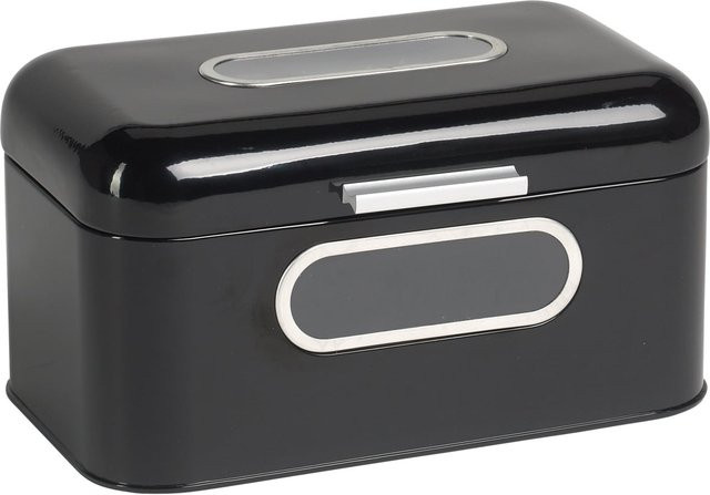 ECHTWERK Retro-Brotkasten small aus Metall in Schwarz, belüftet - Bild 1