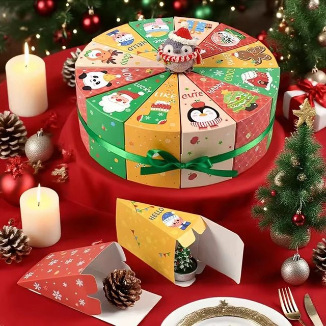 12 Stück ZQNYCY DIY Weihnachts-Adventskalender-Boxen aus Papier in Multicolour zum Ausfüllen für Weihnachten und Silvester - Bild 1