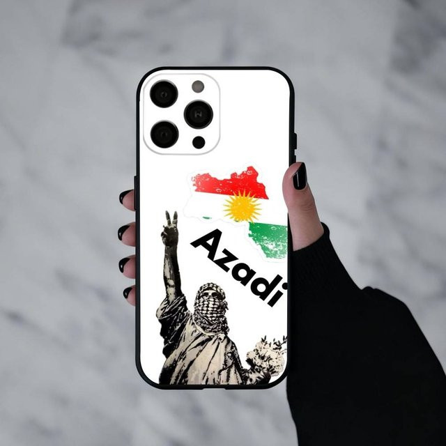 Weiche Handyhülle mit Kurdistan Flagge für Apple iPhone 11 bis 17 Pro Max, Farbe: Schwarz/Mehrfarbig - Bild 1