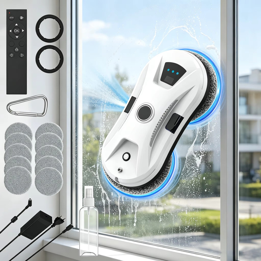 GECOFEER Elektrischer Fensterreinigungsroboter mit 5600Pa Saugkraft, Intelligente Glasreinigungsmaschine in Weiß - Bild 2