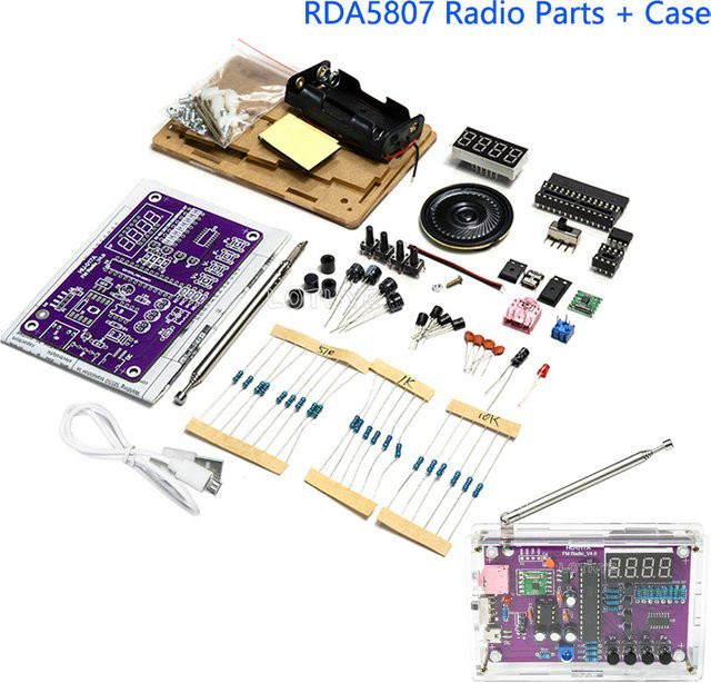 LOTHYE DIY Elektronisches Kit RDA5807S FM Radio zum Löten und Montieren, Dual Netzteil 87-108 MHz, Multicolour - Bild 1