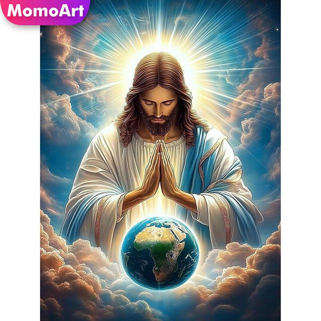 Momoart Diamantmalerei Porträt Religion DIY Diamantmosaik mit Rundbohrern in Multicolour B/H: 30 x 30 cm - Bild 1