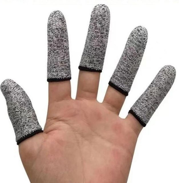 Pogo 10 Stück schnittfeste Fingerlinge in Grau, wiederverwendbare Fingerabdeckungen zum Schutz der Finger - Bild 1