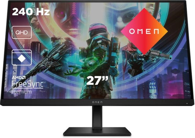 HP OMEN 27qs G2 Gaming Monitor mit 27 Zoll, QHD, 280Hz, IPS Black, HDR 400, Schwarz - Bild 1