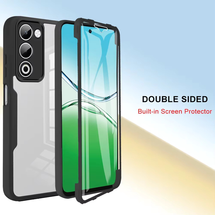 Stoßfeste Fundas Coque Capa Handyhülle mit integriertem Displayschutz für OPPO A5 5G 2025 in Schwarz - Bild 4