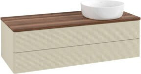 V&B Waschtischunterschrank Antao mit Frontstruktur in Grau lackiert, B/T/H: 120 x 36 x 50 cm - Bild 1