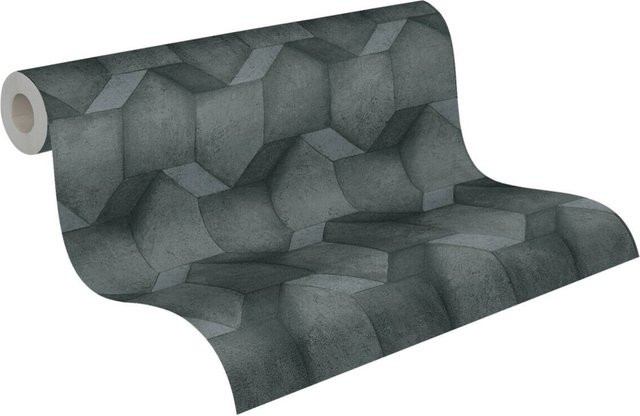 A.S. Création Vliestapete in Anthrazit und Schwarz mit abstraktem Design, Breite: 53 cm, Höhe: 1005 cm - Bild 1
