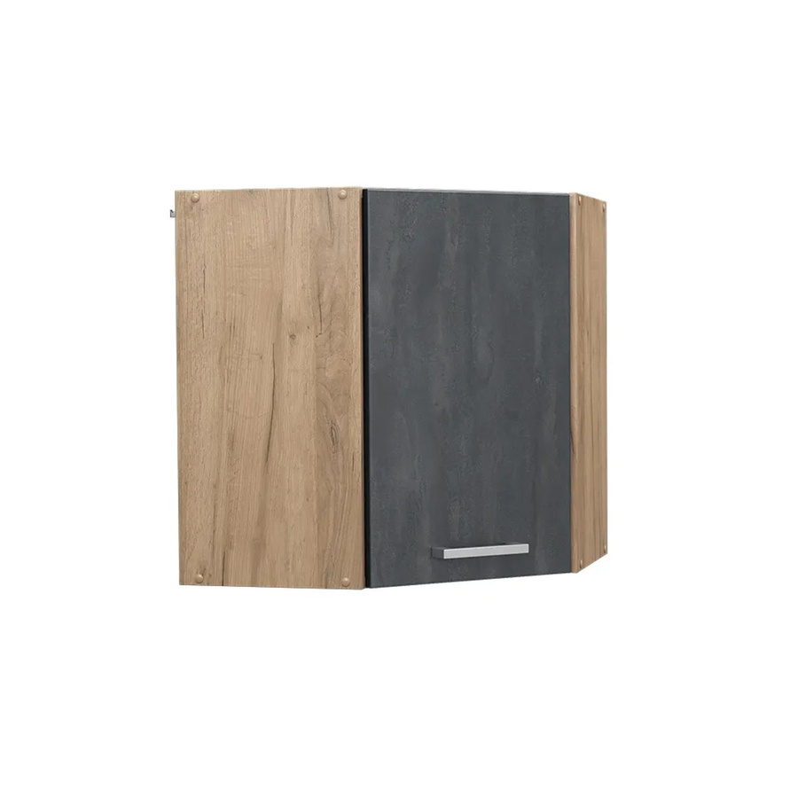 Vicco R-Line Eckhängeschrank für die Küche in Schwarz Beton und Eiche, Breite: 57 cm - Bild 2
