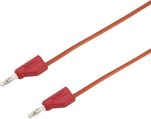 Voltcraft MSB-300 Messleitung mit 4mm Lamellenstecker aus Silikon in Rot, Länge: 0,75 m - Bild 1