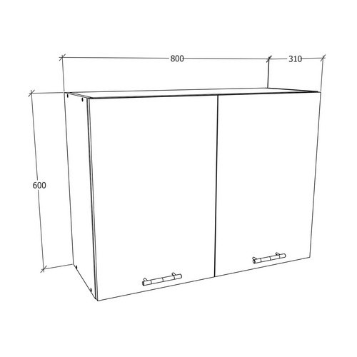 VCM Hängeschrank Esilo in Grau, B/H/T: 80 x 60 x 31 cm - Bild 2