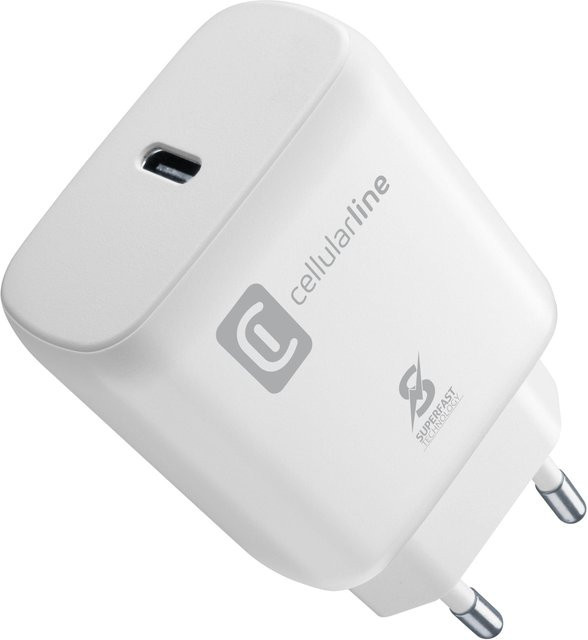 Cellularline Super Fast Charger PD 25W USB Typ-C Ladegerät in Weiß - Bild 1