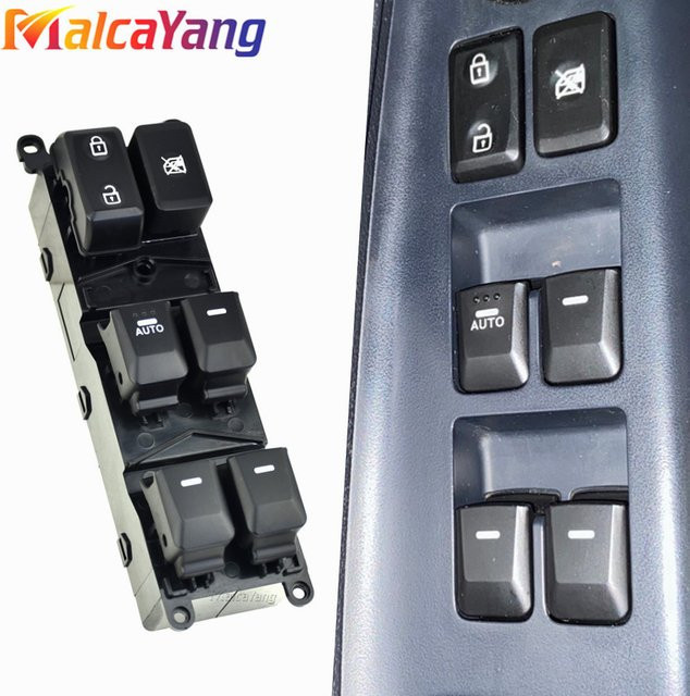 Malcayang Elektrischer Hauptsteuerungs-Fensterheberschalter für Kia Rio (2012-2015), Vorne Links, Schwarz, 93570-1W155 - Bild 1