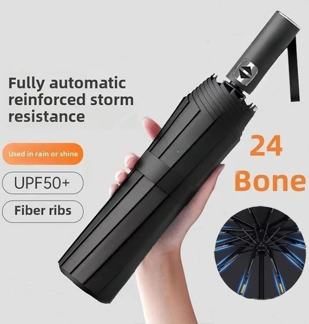 Xiaomi Automatischer Regenschirm mit 24 Knochen und UV-Schutz in Blau - Bild 1