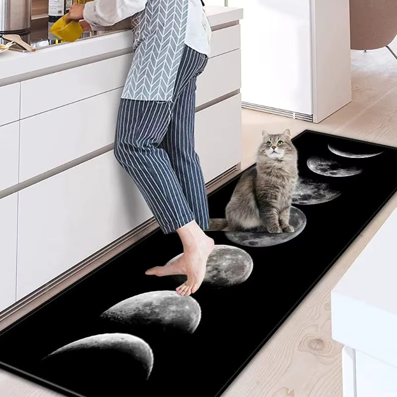 Vikama 3D-Druck Bodenmatte mit Mond-Motiv, rutschfest und waschbar für Küche, Bad oder Eingangsbereich - Bild 4