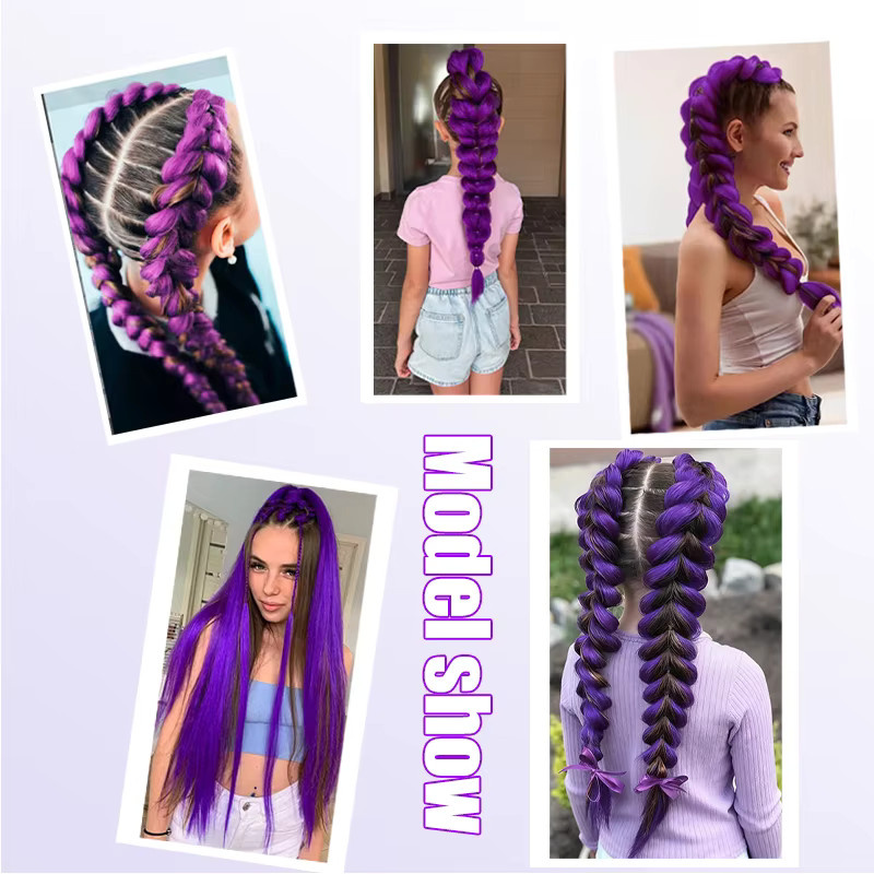 AOOSOO HAIR Synthetischer Pferdeschwanz, lila, 2 Stück, Unisex - Bild 5
